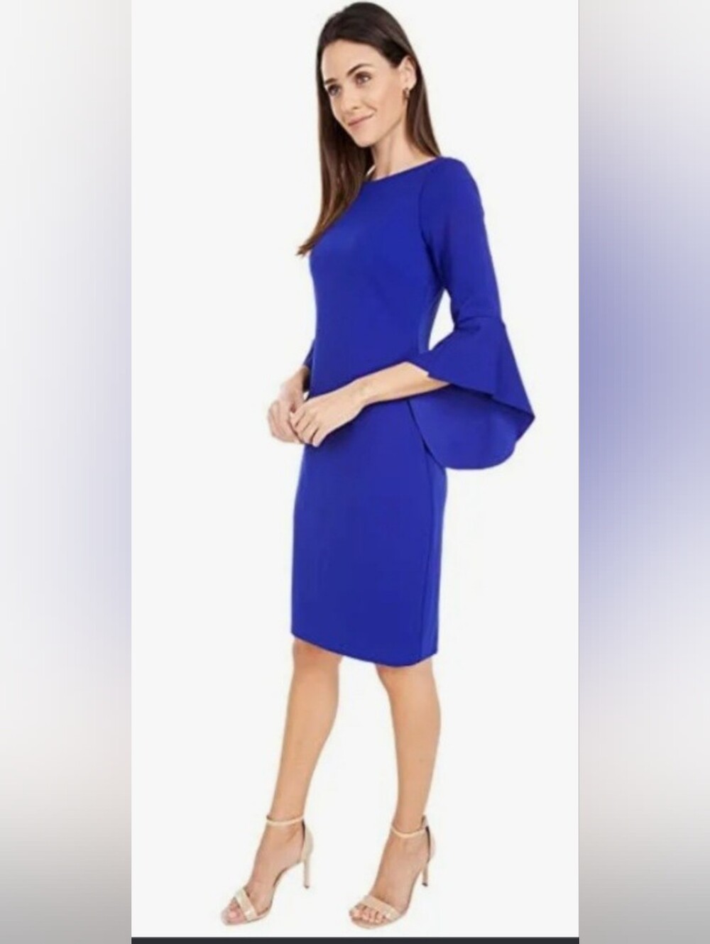 NWT Vince Camuto Cobalt Blue Bell Sleave Sheath Dress Size 12